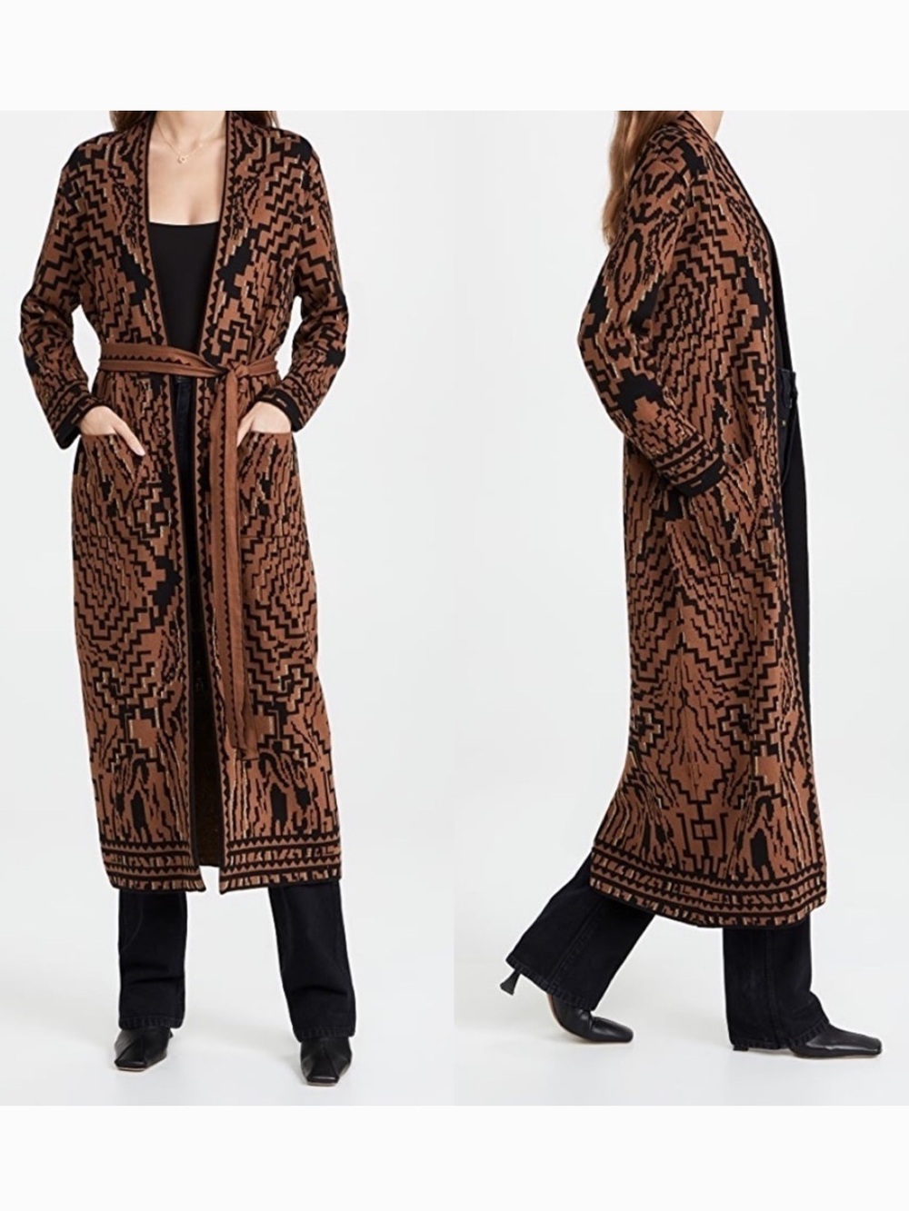Hayley Menzies Cotton Jacquard
Duster Aztec Tiger Brown Size Small